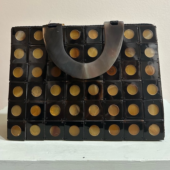 Mad Bags Mcm Lucite Handbag Formal Dress Clutch Vintage Retro Woven Fall Dance - Picture 1 of 10